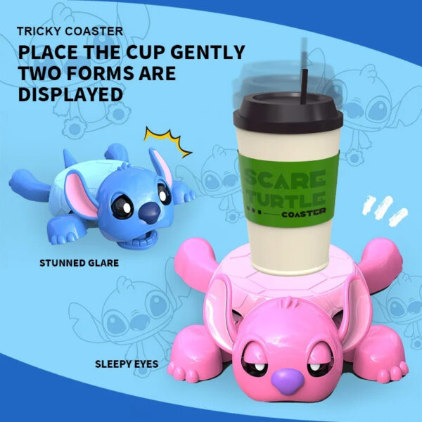 2025 Disney Funny Turtle Coaster - Press & Stare Interactive Gag | Creative Desktop Decor for Office, School & Home | Stationery Gift Set for Disney Fans - Image 2