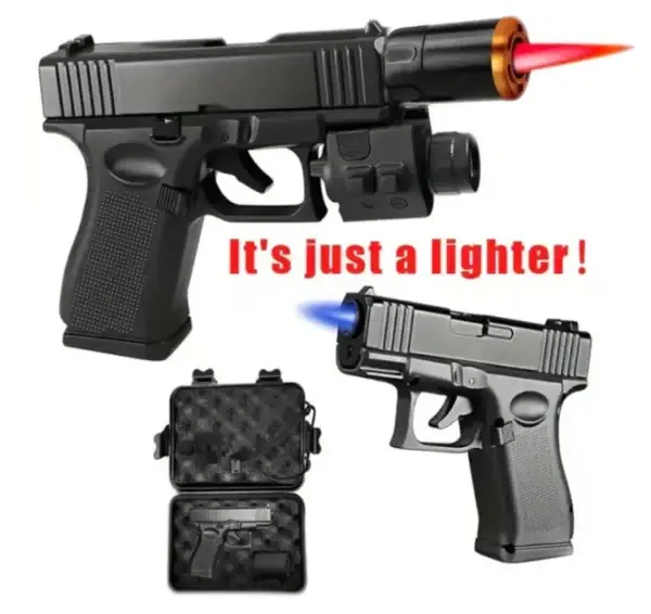 2025 Funny Prank Lighter - Windproof Butane Torch | Gag Gift, Trick Toy for Parties, Friends & April Fools | Refillable Metal Lighter (Gas Not Included)