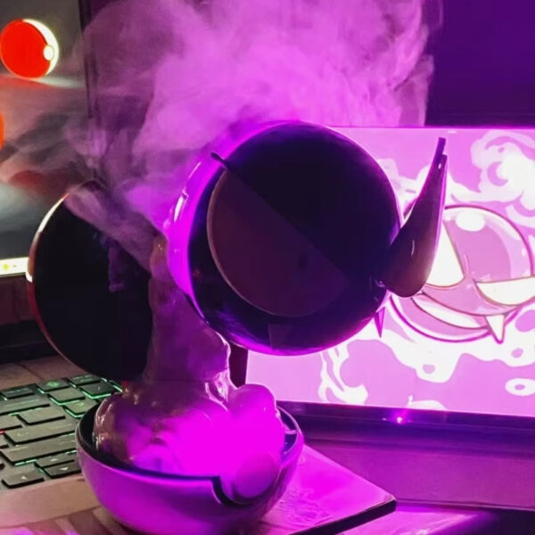 2025 Pokemon Gastly Figure Humidifier - Rechargeable Spray & Decor | Animated Desk Ornament for Bedroom, Office | Birthday Gift for Fans & Kids - Image 4