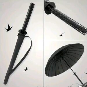 Samurai Ninja Windproof Umbrella – Metal Steel, Semi - automatic, 24 - Rib, Creative Gift for Anime & Martial Arts Fans