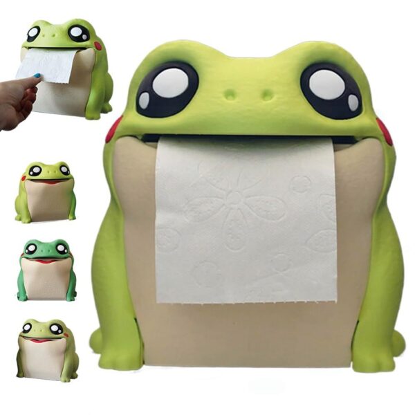 Frodrick the Frog 3D Printed Toilet Paper Holder – Interactive Design with Big Eyes & Red Cheeks, Sturdy Roll Storage, Unique Quirky Decor for Frog Lovers, Modern Bathroom Organizer - Image 3