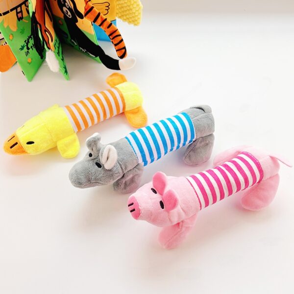 3Pcs Squeaky Plush Dog Toys for Medium & Large Dogs – Cute Duck/Pig/Elephant Shapes with Soft Squeak Sounds, Chew - Resistant No - Mess Play & Chew Set, Durable Pet Playtime Supplies - Image 2