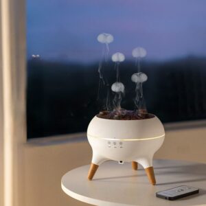 Portable Jellyfish - Design Air Humidifier – Remote Control, Dynamic Fragrance Mist & Decorative Night Light, Ideal for Home & Office, Creative Decorative Appliance