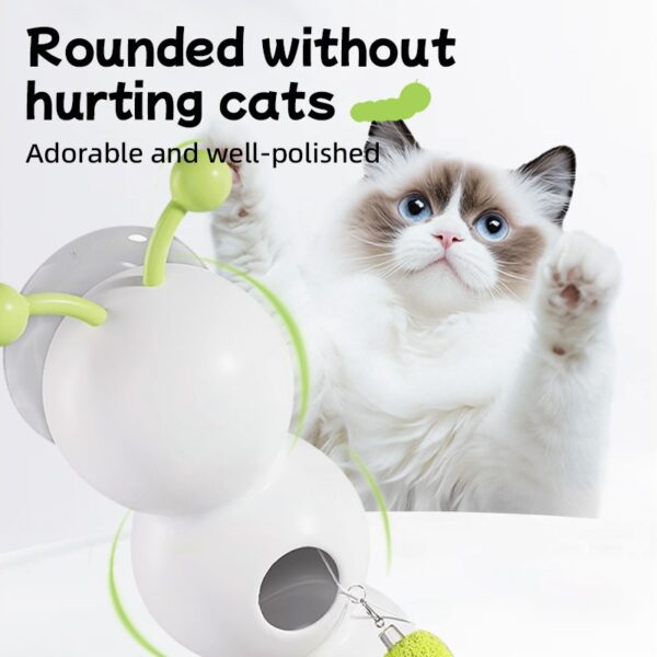 Interactive Caterpillar Cat Toy – USB Charging, Automatic Fluffy Tail, Motion Sensor, Suction Cup Base for Indoor Pets, Steady Enrichment & Play - Image 5