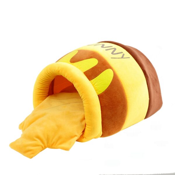 Cute Honey Pot Cat & Dog House – Warm, Comfortable & Washable Soft Plush Nest, Indoor Pet Supply for Cats & Dogs - Image 3