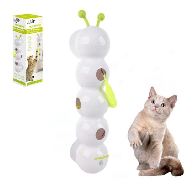 Interactive Caterpillar Cat Toy – USB Charging, Automatic Fluffy Tail, Motion Sensor, Suction Cup Base for Indoor Pets, Steady Enrichment & Play - Image 3