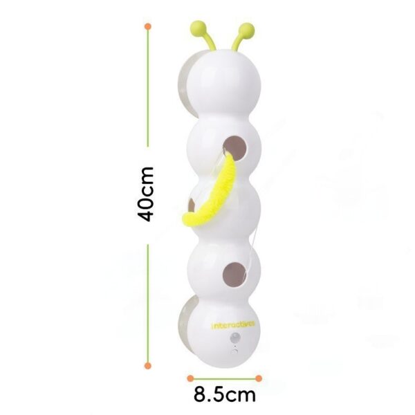 Interactive Caterpillar Cat Toy – USB Charging, Automatic Fluffy Tail, Motion Sensor, Suction Cup Base for Indoor Pets, Steady Enrichment & Play - Image 4