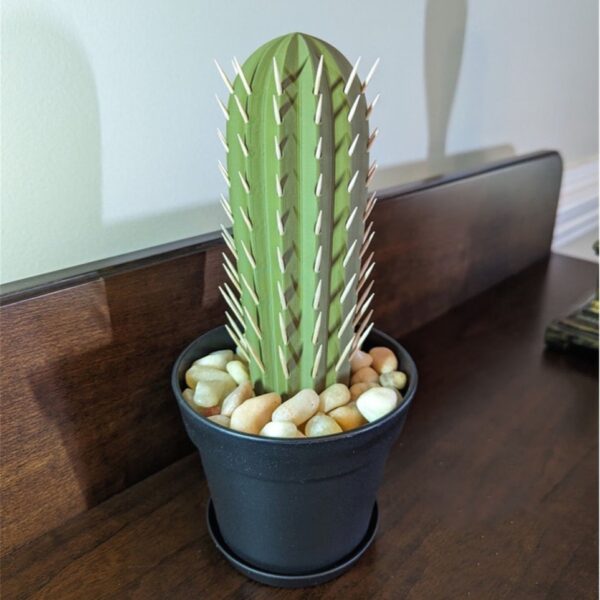 3D Printed Cactus Toothpick Holder & Dispenser – Fun Quirky Decor for Home/Office/Desktop, Ideal Gift for Friends & Cactus Lovers, Creative 3D Craft Accent - Image 3