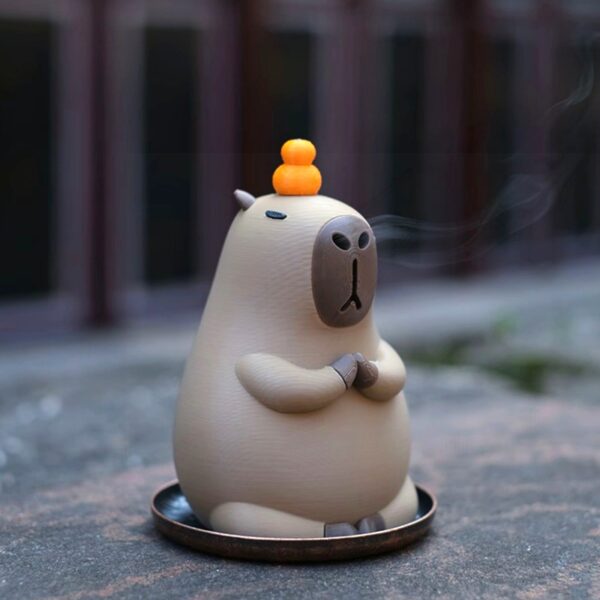 Capybara Meditation Incense Burner & Desk Decor – Stress - Relieving, Mood - Stabilizing Healing Item, Fun Calming Desktop Accessory - Image 3