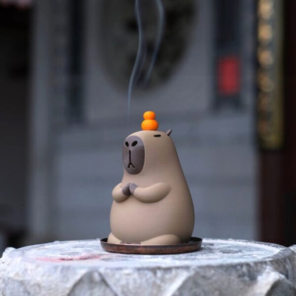 Capybara Meditation Incense Burner & Desk Decor – Stress - Relieving, Mood - Stabilizing Healing Item, Fun Calming Desktop Accessory - Image 5
