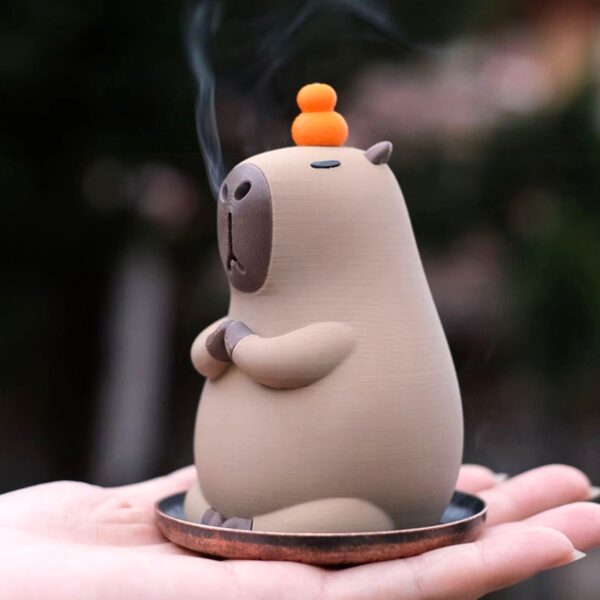 Capybara Meditation Incense Burner & Desk Decor – Stress - Relieving, Mood - Stabilizing Healing Item, Fun Calming Desktop Accessory - Image 2